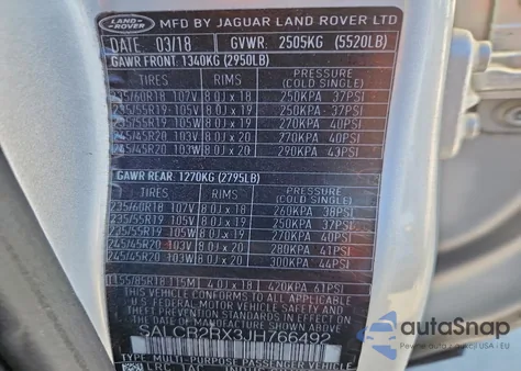 2018 Land Rover Discovery Sport Hse from USA, damaged, VIN SALCR2RX3JH766492